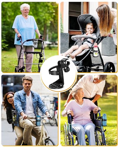 Pack of 2 Stroller Cup Holder, Universal Drink Bottle Holders for Trolleys,Wheelchair, Walker,Bicycle,Bike