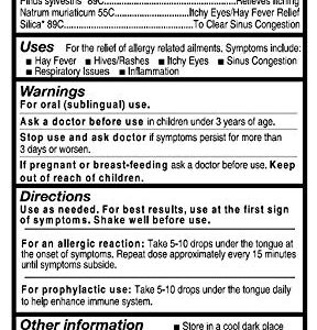 Forces of Nature Allergy Relief, Organic Maximum Strength Homeopathic Medicine, 0.34 Fl Oz, Immune Support & Multi Symptom Relief from Indoor & Outdoor Allergies, Runny Nose, Itchy Eyes, Non-Drowsy