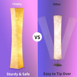 chiphy Floor Lamp, 64" Tall Dimmable and RGB Color Changing LED Smart Bulbs White Fabric Shade, with Remote Control, Standing Lamp for Living Room, Bedroom Play Room