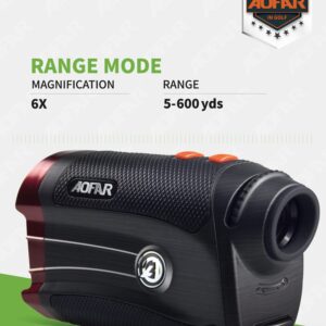 AOFAR GX-2S Golf Rangefinder Slope On/Off, Flag-Lock with Vibration, 600 Yards Range Finder, 6X 25mm Waterproof, Carrying Case, Free Battery, Gift Packaging