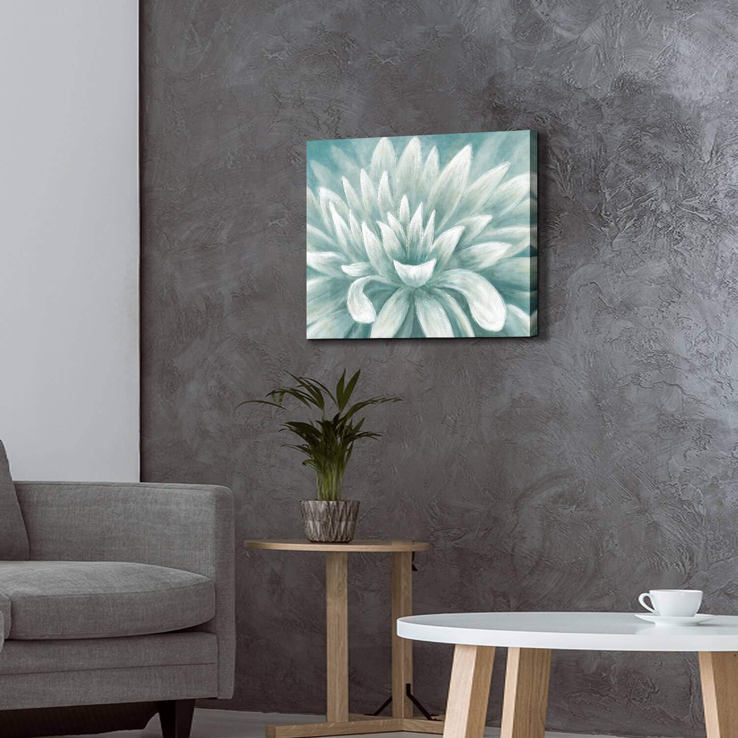 TAR TAR STUDIO Abstract Floral Picture Wall Art: Blossom Flower Painting Print Artwork on Canvas for Bedroom Office (24''W x 18''H, Multiple Sizes)