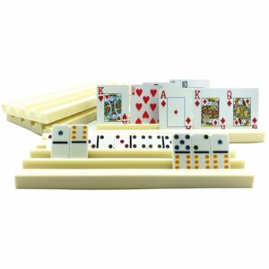 yuanhe 4pack plastic domino holders - domino racks trays organizer for classic board games tiles family games accessories