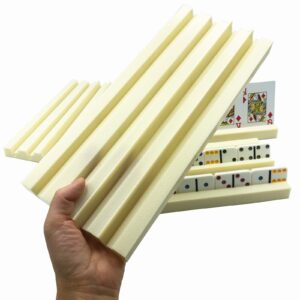 Yuanhe 4Pack Plastic Domino Holders - Domino Racks Trays Organizer for Classic Board Games Tiles Family Games Accessories