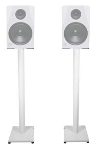 rockville pair 37" steel bookshelf speaker/studio monitor stands-white (rs37w v2)