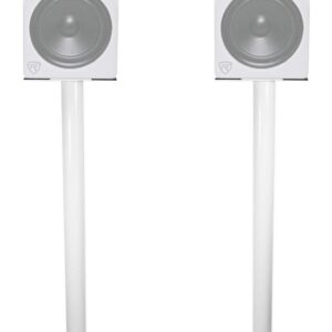 Rockville Pair 37" Steel Bookshelf Speaker/Studio Monitor Stands-White (RS37W V2)