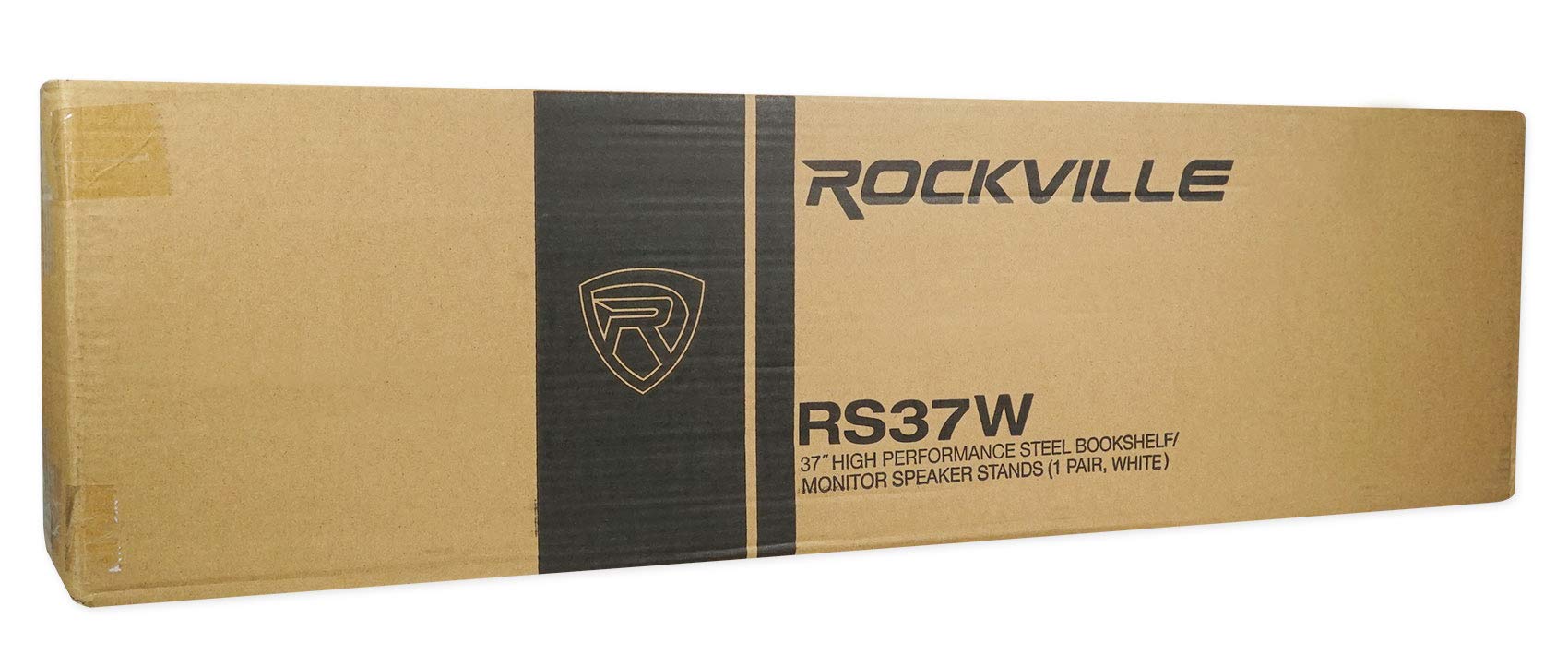 Rockville Pair 37" Steel Bookshelf Speaker/Studio Monitor Stands-White (RS37W V2)