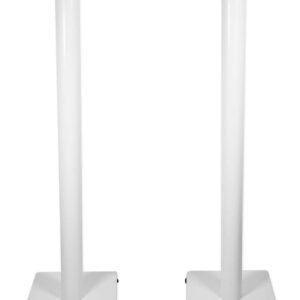 Rockville Pair 37" Steel Bookshelf Speaker/Studio Monitor Stands-White (RS37W V2)