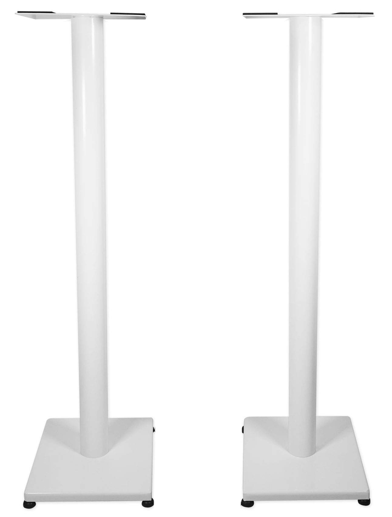 Rockville Pair 37" Steel Bookshelf Speaker/Studio Monitor Stands-White (RS37W V2)