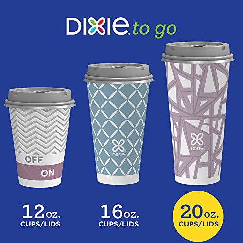 Dixie To Go Extra Large Paper Coffee Cups with Lids, 20 Oz, 20 Count, Disposable Cups For On-The-Go Hot Beverages