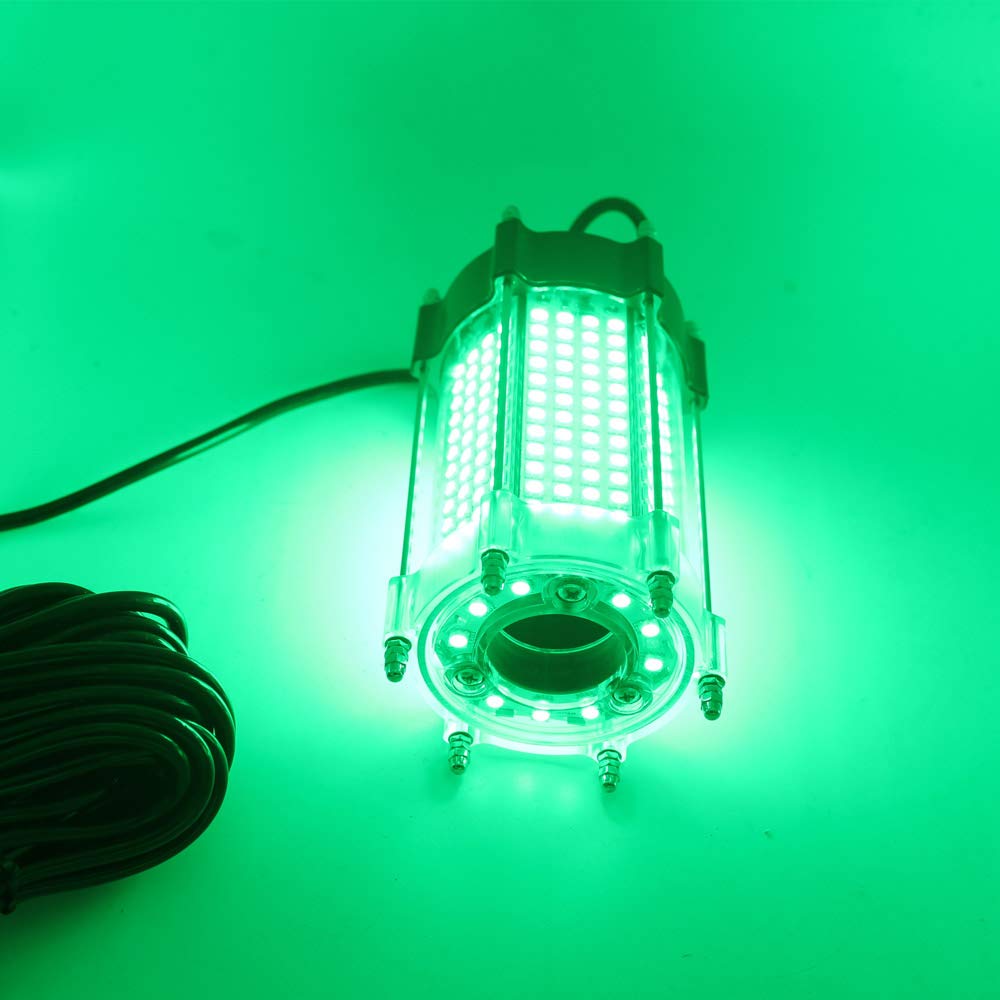 Jiawill Underwater Fishing LED Light 297 LEDs 9V-35V 41.8Watts 4000lumens Night Fish Attracting 33ft(10M) Cable (Green)