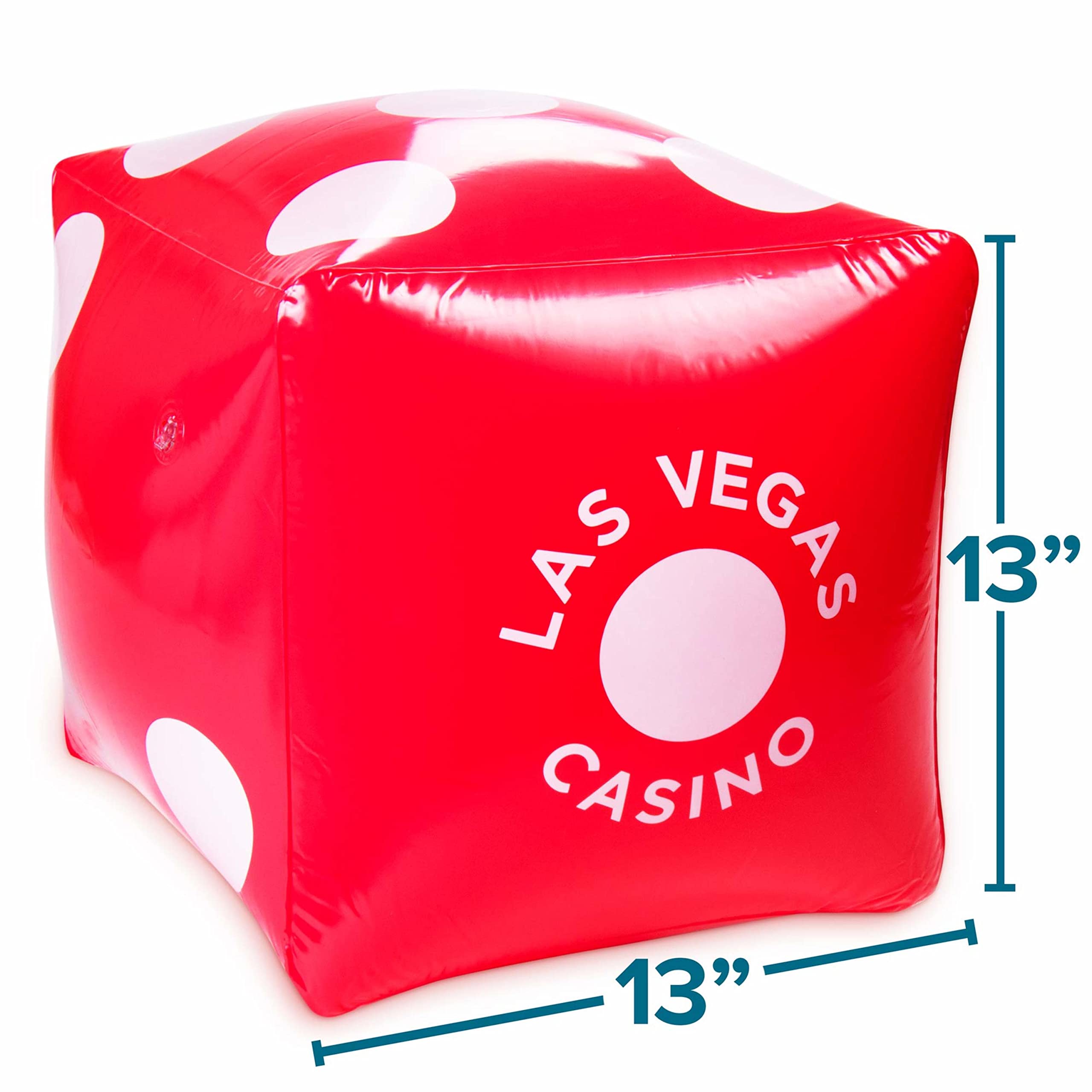 13" Jumbo Inflatable Dice Multipack | 5-Pack Large Red PVC Blow Up Pool Floatie for Casino Theme Party Decorations, Giant Outdoor Family Yard Games, Classroom Learning Resource for Teachers and Kids