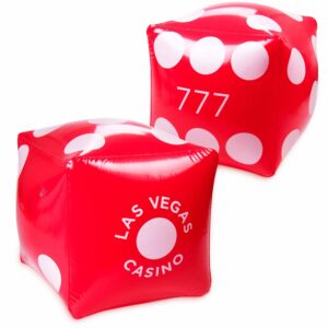 13" Jumbo Inflatable Dice Multipack | 5-Pack Large Red PVC Blow Up Pool Floatie for Casino Theme Party Decorations, Giant Outdoor Family Yard Games, Classroom Learning Resource for Teachers and Kids