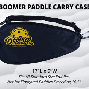 Boomer Pickleball Paddle Carry Case - Keep your paddle clean, dry and protected - Convenient carrying strap and D-clip for attaching to fences and hooks.