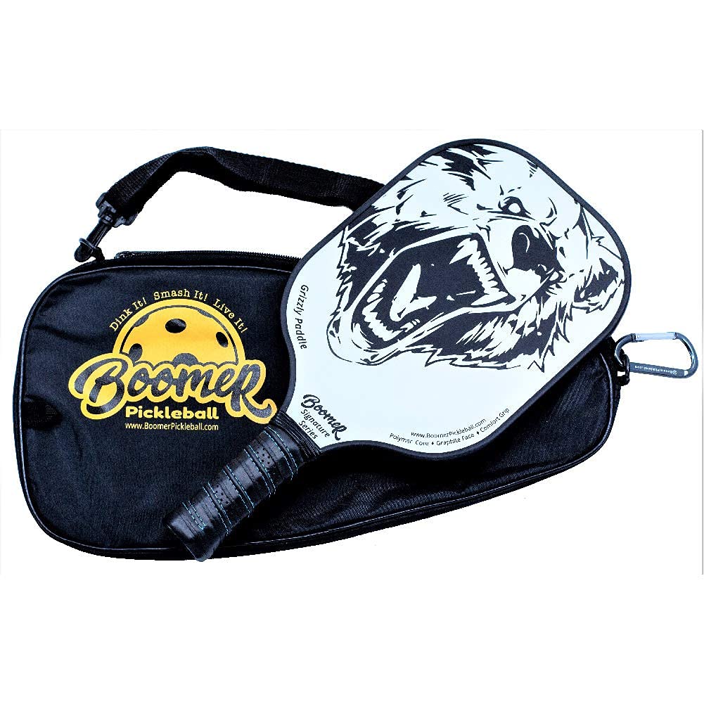 Boomer Pickleball Paddle Carry Case - Keep your paddle clean, dry and protected - Convenient carrying strap and D-clip for attaching to fences and hooks.