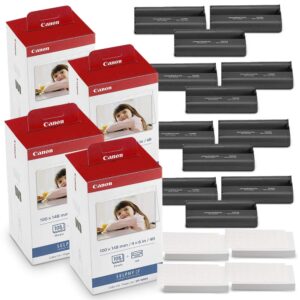 canon kp-108in color ink and paper set includes total of 432 sheets and 12 ink cartridges and fibertique cleaning cloth