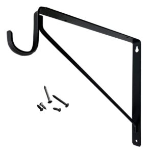 welded heavy duty closet rod & shelf support bracket | black | 1 pack
