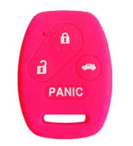 rpkey silicone keyless entry remote control key fob cover case protector replacement fit for honda accord accord crosstour cr-v civic element pilot oucg8d-380h-a n5f-s0084a n5f-a05taa(rose red)