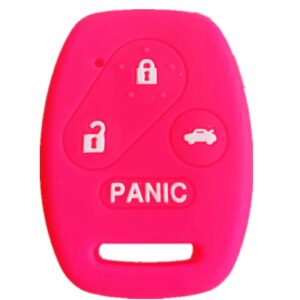 Rpkey Silicone Keyless Entry Remote Control Key Fob Cover Case protector Replacement Fit For Honda Accord Accord Crosstour CR-V Civic Element Pilot OUCG8D-380H-A N5F-S0084A N5F-A05TAA(Rose red)