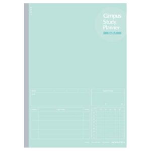 kokuyo campus study planner notebook, daily ruled, semi-b5, mint green, for 63 days, japan import (no-y80md-g)