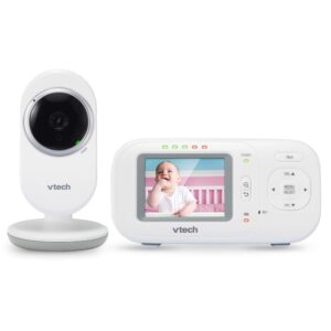 vtech vm320 2.4 inch digital video full-color baby monitor with automatic night vision, white