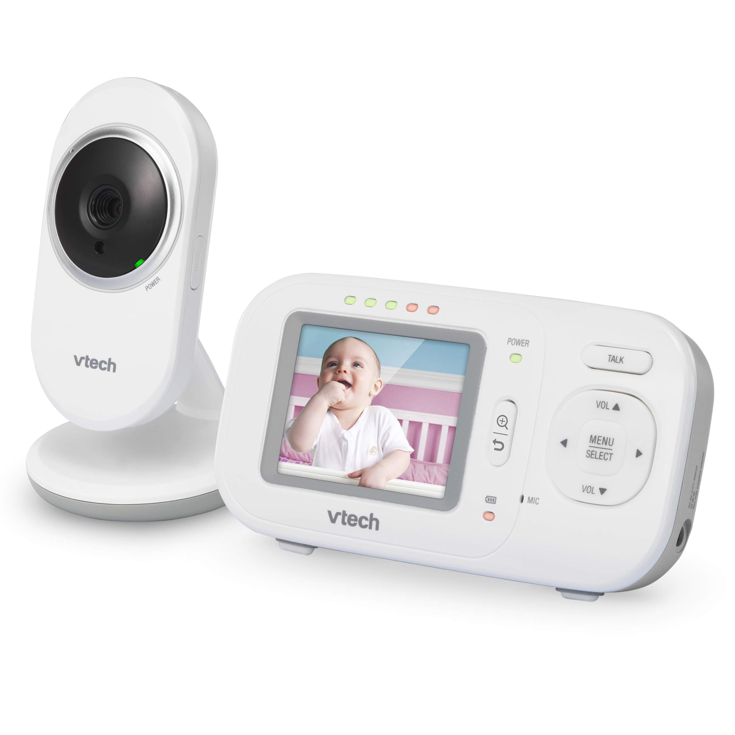 VTech VM320 2.4 Inch Digital Video Full-Color Baby Monitor with Automatic Night Vision, White