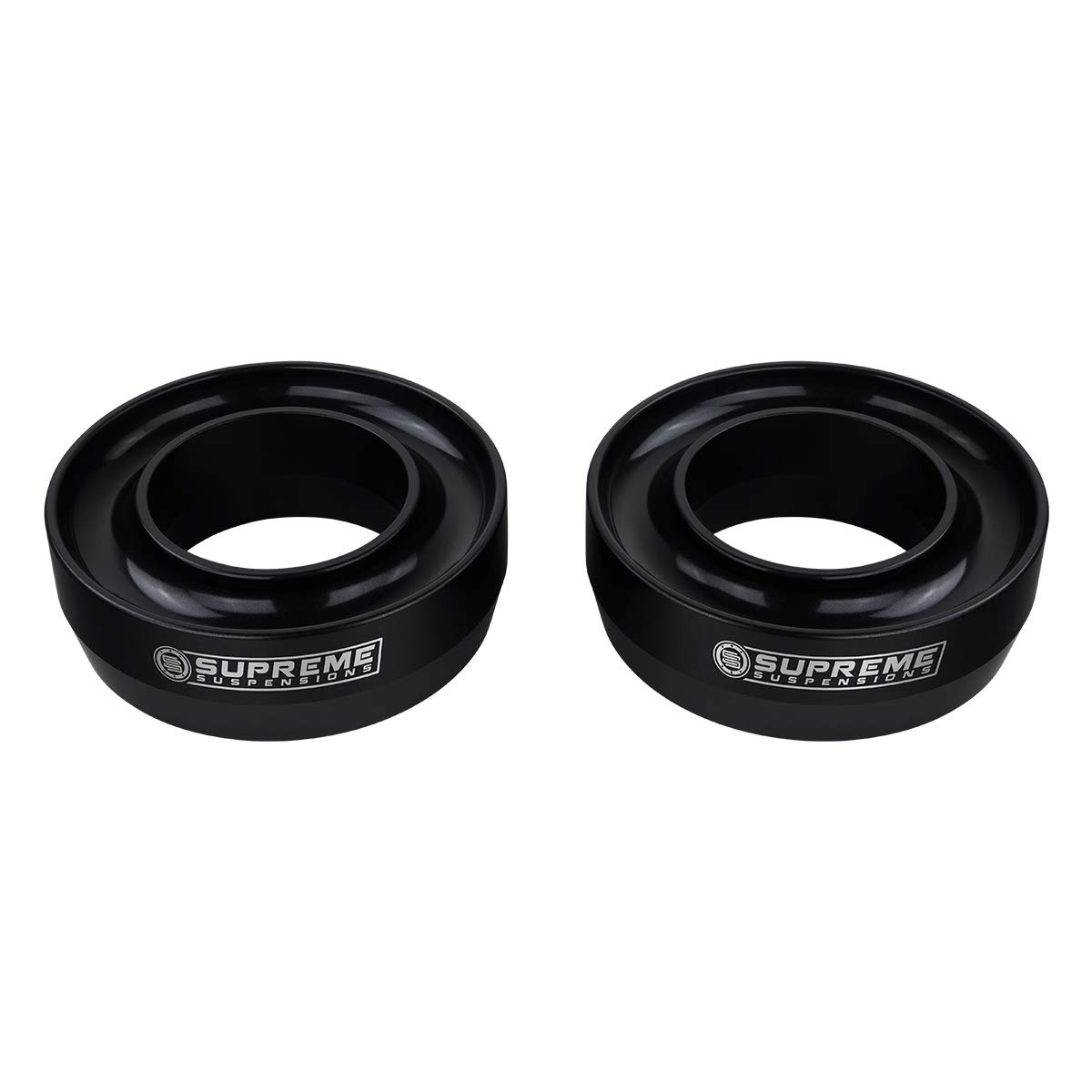 Supreme Suspensions - 3" Front Leveling Kit for 1997-2003 Ford F-150 and 1998-2007 Ford Ranger 2WD T6 Billet Aluminum Coil Spring Lift Spacers (Black)