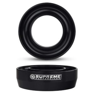 Supreme Suspensions - 3" Front Leveling Kit for 1997-2003 Ford F-150 and 1998-2007 Ford Ranger 2WD T6 Billet Aluminum Coil Spring Lift Spacers (Black)