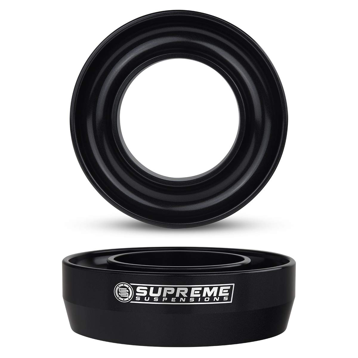 Supreme Suspensions - 3" Front Leveling Kit for 1997-2003 Ford F-150 and 1998-2007 Ford Ranger 2WD T6 Billet Aluminum Coil Spring Lift Spacers (Black)