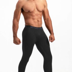 DEVOPS Men's Thermal Compression Pants, Athletic Leggings Base Layer Bottoms (2 Pack) (2X-Large, Black/Light Grey)