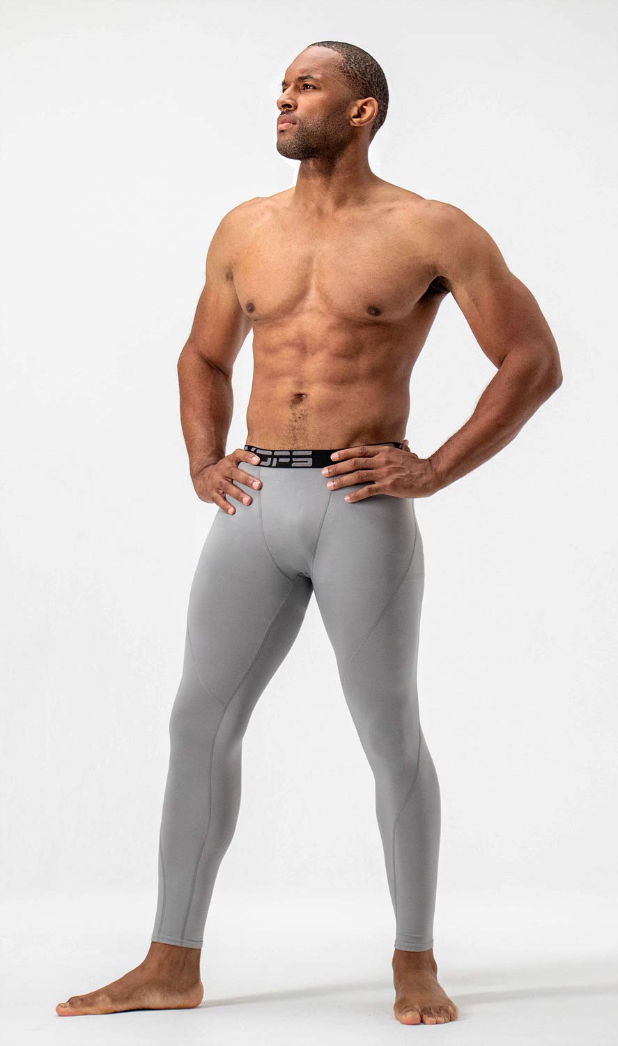 DEVOPS Men's Thermal Compression Pants, Athletic Leggings Base Layer Bottoms (2 Pack) (2X-Large, Black/Light Grey)