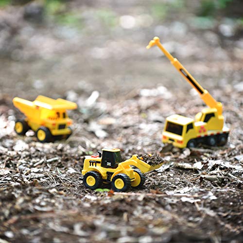 Sunny Days Entertainment Mini Construction Vehicles 3 Pack – Lights and Sounds Pull Back Toy Vehicle | Includes Dump Truck Front End Loader and Crane Truck – Maxx Action