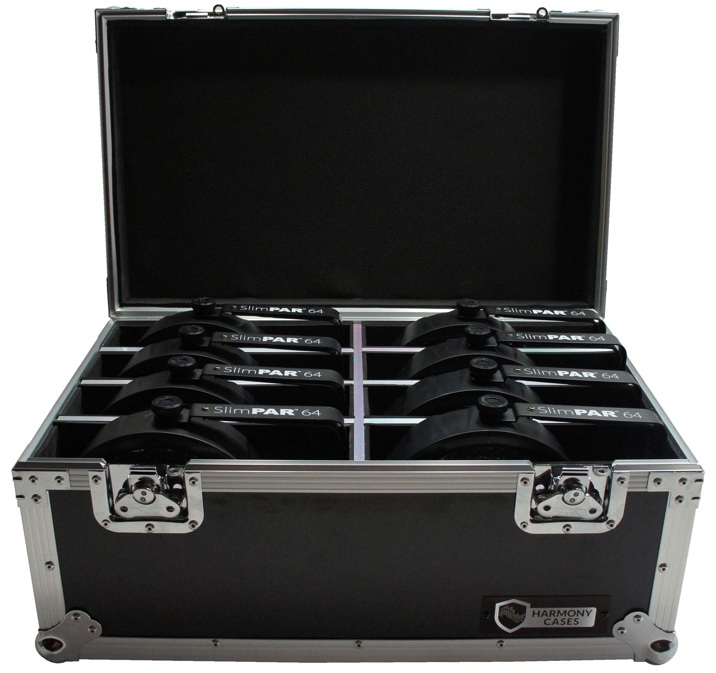 Harmony Audio Cases HC8SLIMPAR64 Light Flight Road Case Compatible with Chauvet SlimPAR 64 x 8