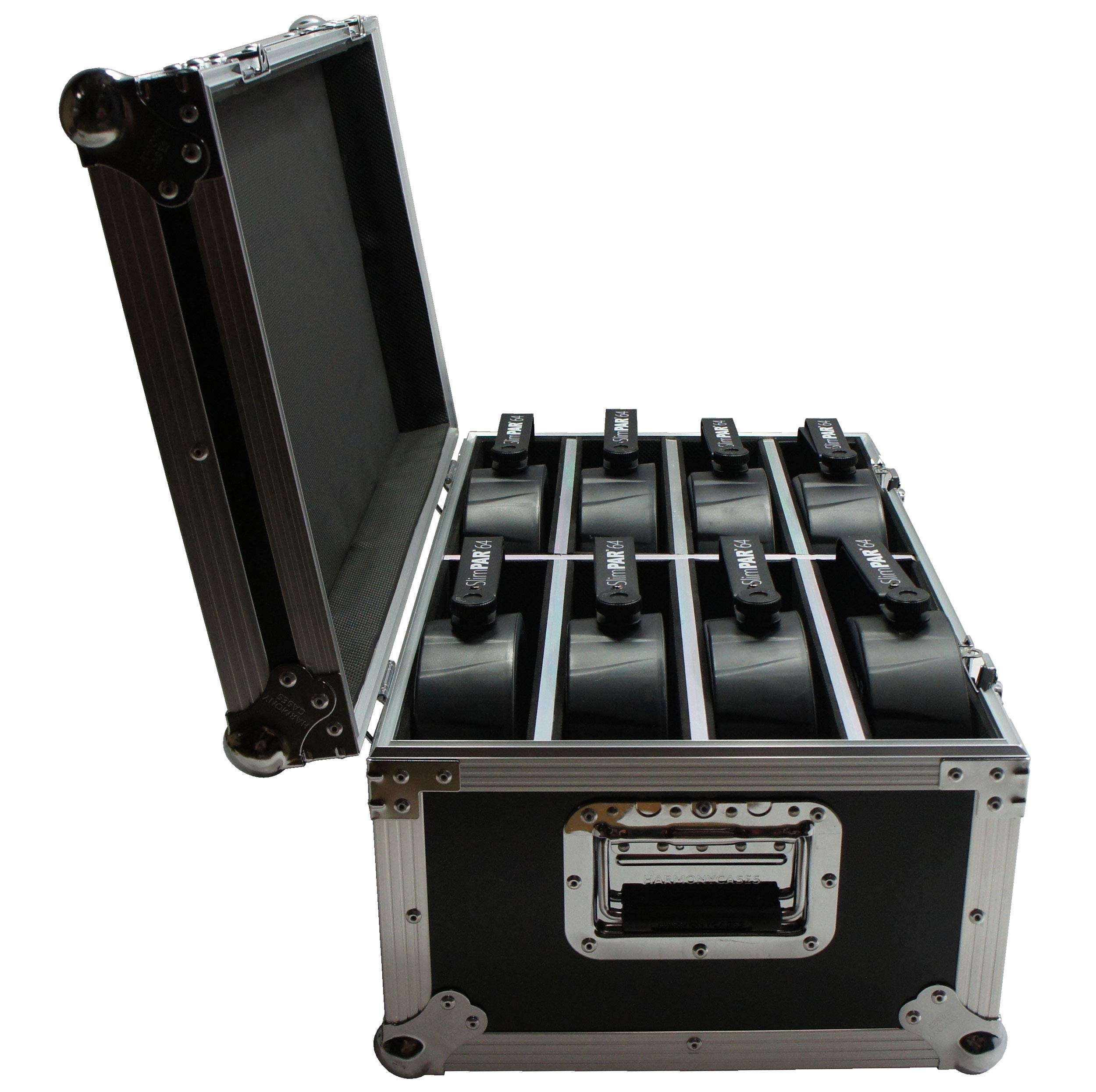 Harmony Audio Cases HC8SLIMPAR64 Light Flight Road Case Compatible with Chauvet SlimPAR 64 x 8