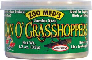 zoo med can o' jumbo sized grasshoppers 1.2 oz - pack of 4