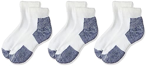 Thorlos Unisex-Adult JMX Maximum Cushion Ankle Running Socks(3 Pairs),White/Navy, XL
