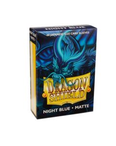 dragon shield japanese size sleeves – matte night blue 60ct - card sleeves smooth & tough - compatible with pokemon, yugioh, & more– tcg, ocg,at-11142