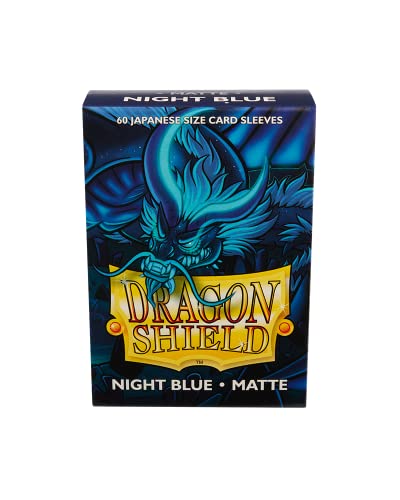 Dragon Shield Japanese Size Sleeves – Matte Night Blue 60CT - Card Sleeves Smooth & Tough - Compatible with Pokemon, Yugioh, & More– TCG, OCG,AT-11142