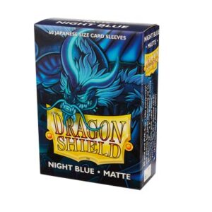 Dragon Shield Japanese Size Sleeves – Matte Night Blue 60CT - Card Sleeves Smooth & Tough - Compatible with Pokemon, Yugioh, & More– TCG, OCG,AT-11142