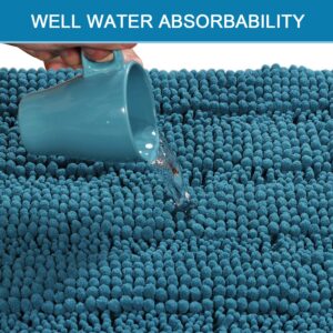 H.VERSAILTEX Bathroom Rugs Bath Mat Runner Rug Non Slip Kitchen Rug Extra Long Bath Rug Runners Oversized 59" x 20" Absorbent Washable Dry Fast Plush Area Rug for Bathroom/Bedroom - Turquoise Blue