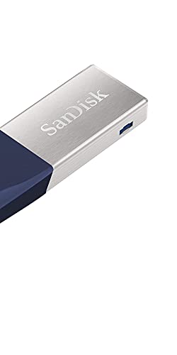 SanDisk 128GB USB 3.0 iXpand Mini Flash Drive with Lightning Connector for iPhones, iPads & Computers (SDIX40N-128G) Blue