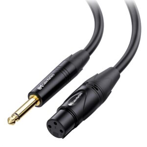 cable matters xlr to 1/4 ts microphone cable 6 ft, unbalanced female xlr to male 1/4 (6.35mm) ts cable
