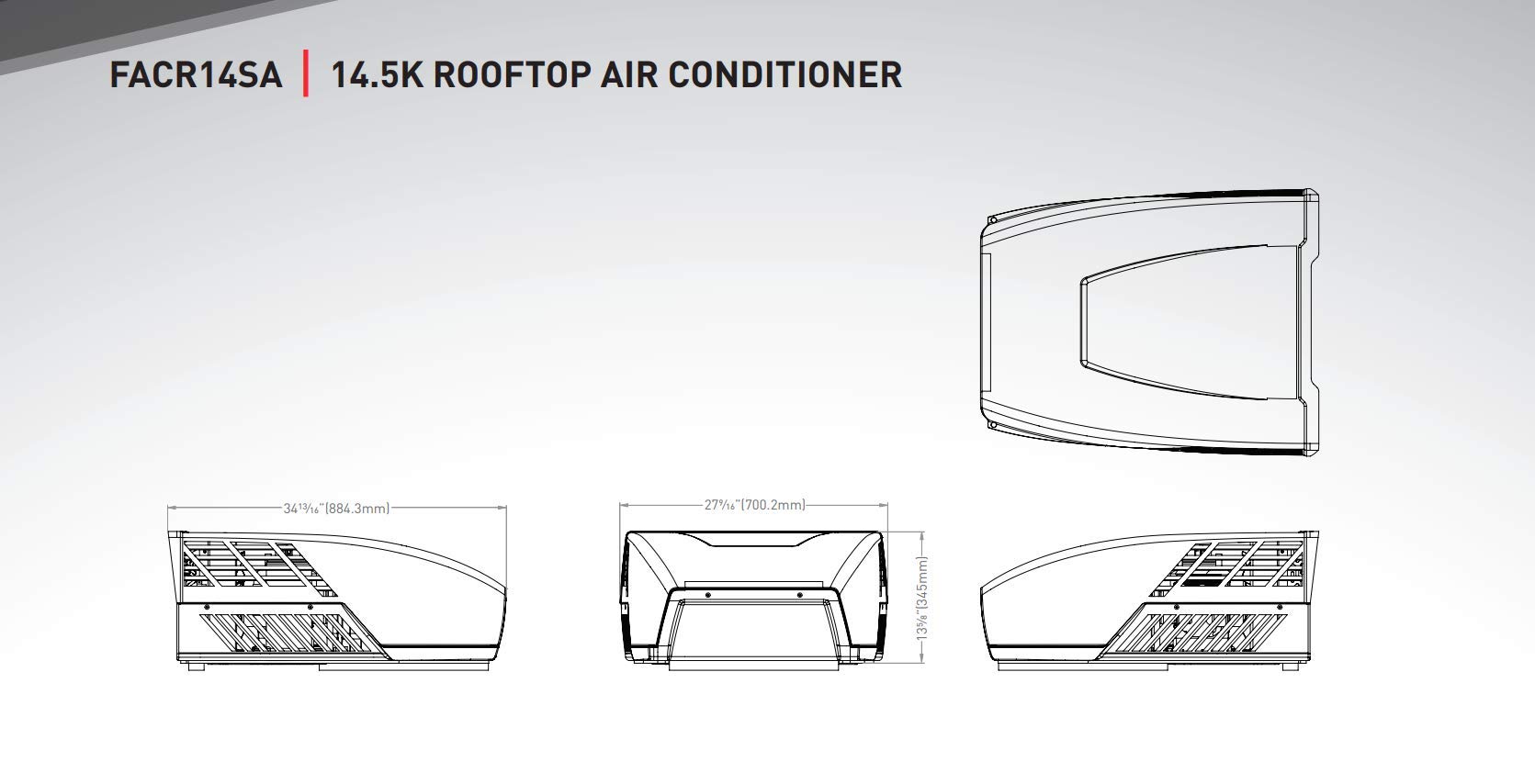 Furrion Chill 14,500 BTU RV Rooftop AC FACR14SA-BL , Black