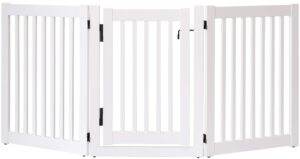 highlander series solid wood pet gates are handcrafted by amish craftsman - 32" high - 3 panel walk through - white