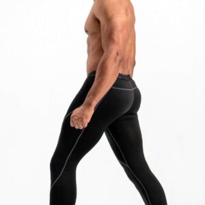 DEVOPS Men's Thermal Compression Pants, Athletic Leggings Base Layer Bottoms (2 Pack) (Large, Black/Black)