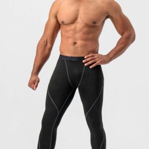 DEVOPS Men's Thermal Compression Pants, Athletic Leggings Base Layer Bottoms (2 Pack) (Large, Black/Black)