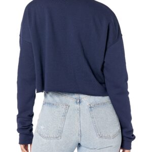 Marky G Apparel Cropped Fleece Crew (B7503) Navy, M