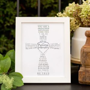 Precious Goddaughter Keepsake Frame - Gift for Goddaughter from Godparent for Baptism or Christening