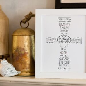 Precious Goddaughter Keepsake Frame - Gift for Goddaughter from Godparent for Baptism or Christening