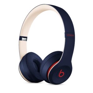 beats solo3 wireless on-ear headphones - apple w1 headphone chip, class 1 bluetooth, 40 hours of listening time, built-in microphone - club navy (latest model)