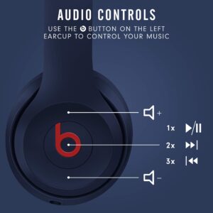 Beats Solo3 Wireless On-Ear Headphones - Apple W1 Headphone Chip, Class 1 Bluetooth, 40 Hours of Listening Time, Built-in Microphone - Club Navy (Latest Model)